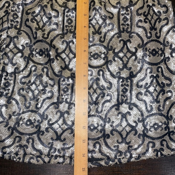 Chelsea & Violet Skirt XS Black Gold Sequin Party Cocktail Mini - Picture 11 of 11